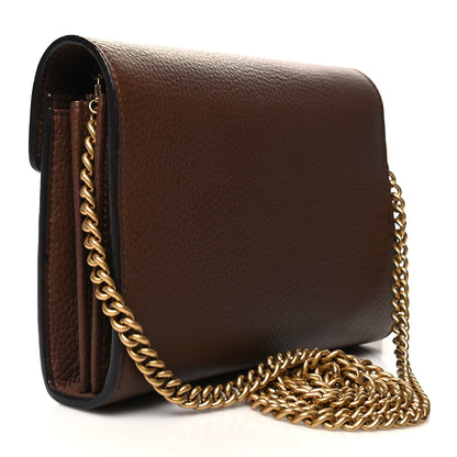 Gucci Cellarius Calfskin GG Marmont Chain Wallet Nut Brown 3 of 10