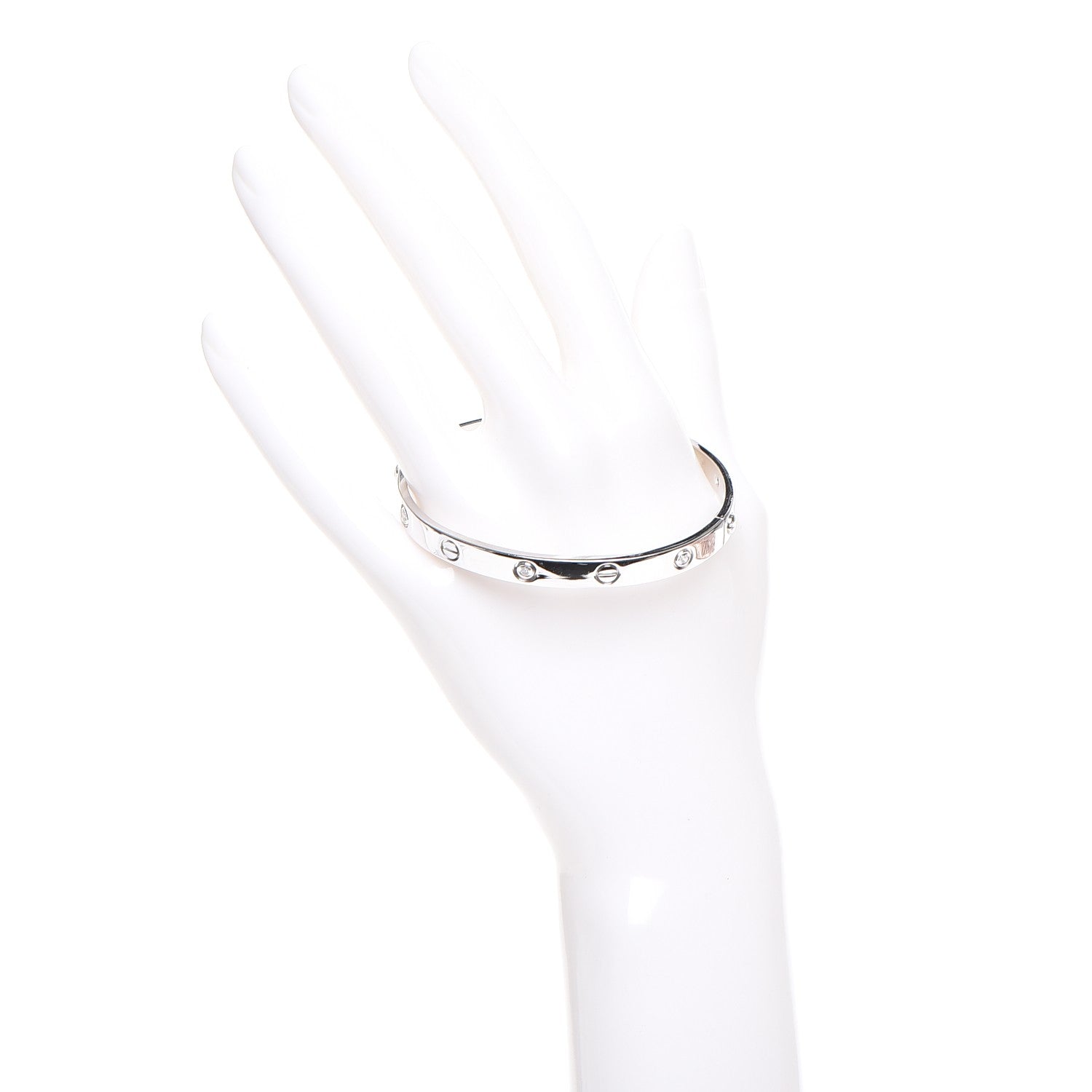 Cartier 18K White Gold 6 Diamond LOVE Bracelet 18 2 of 9