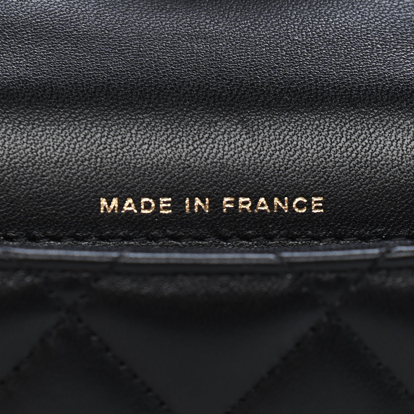 Lambskin Quilted Top Handle Flap Coin Purse With Chain Black
