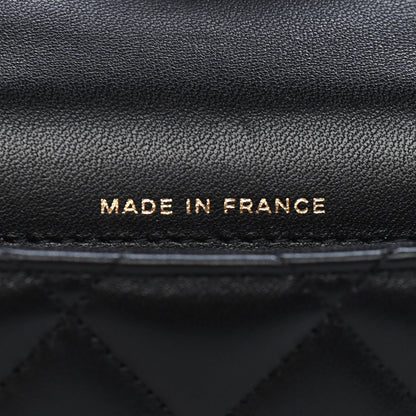 Chanel Lambskin Quilted Top Handle Flap Coin Purse With Chain Black 7 of 10