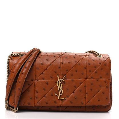 Saint Laurent Ostrich Patchwork Monogram Medium Jamie Tan 1 of 7