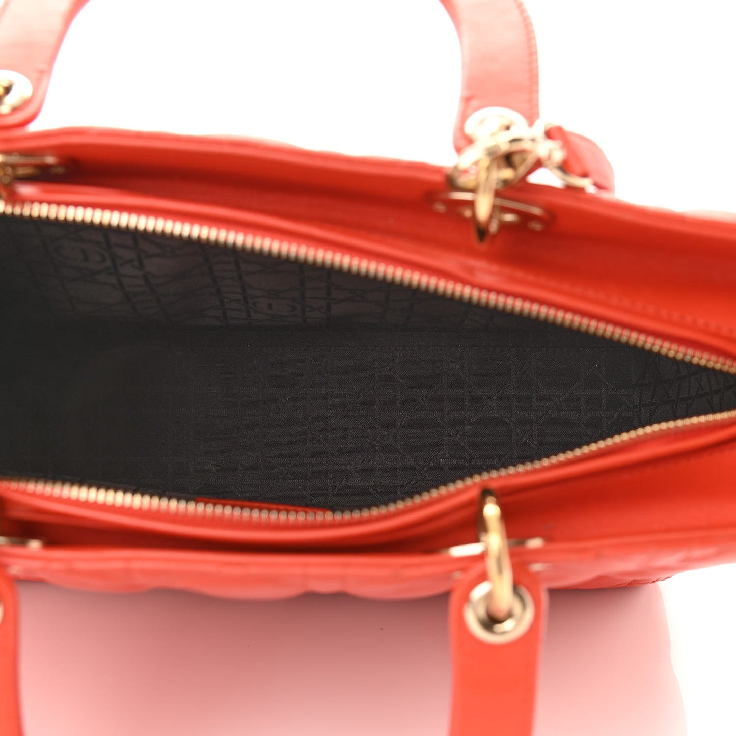 Lambskin Cannage Large Lady Dior Orange