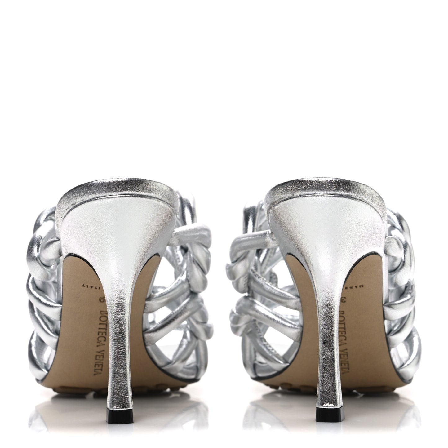 Reflection Weave Stretch Sandals 39 Silver
