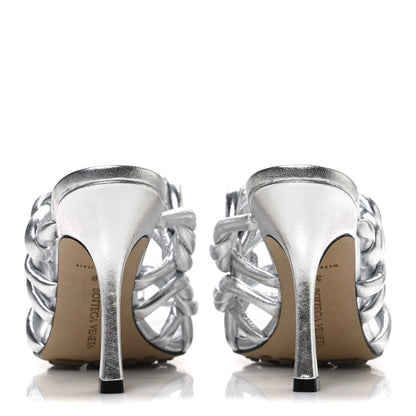 Bottega Veneta Reflection Weave Stretch Sandals 39 Silver 6 of 9