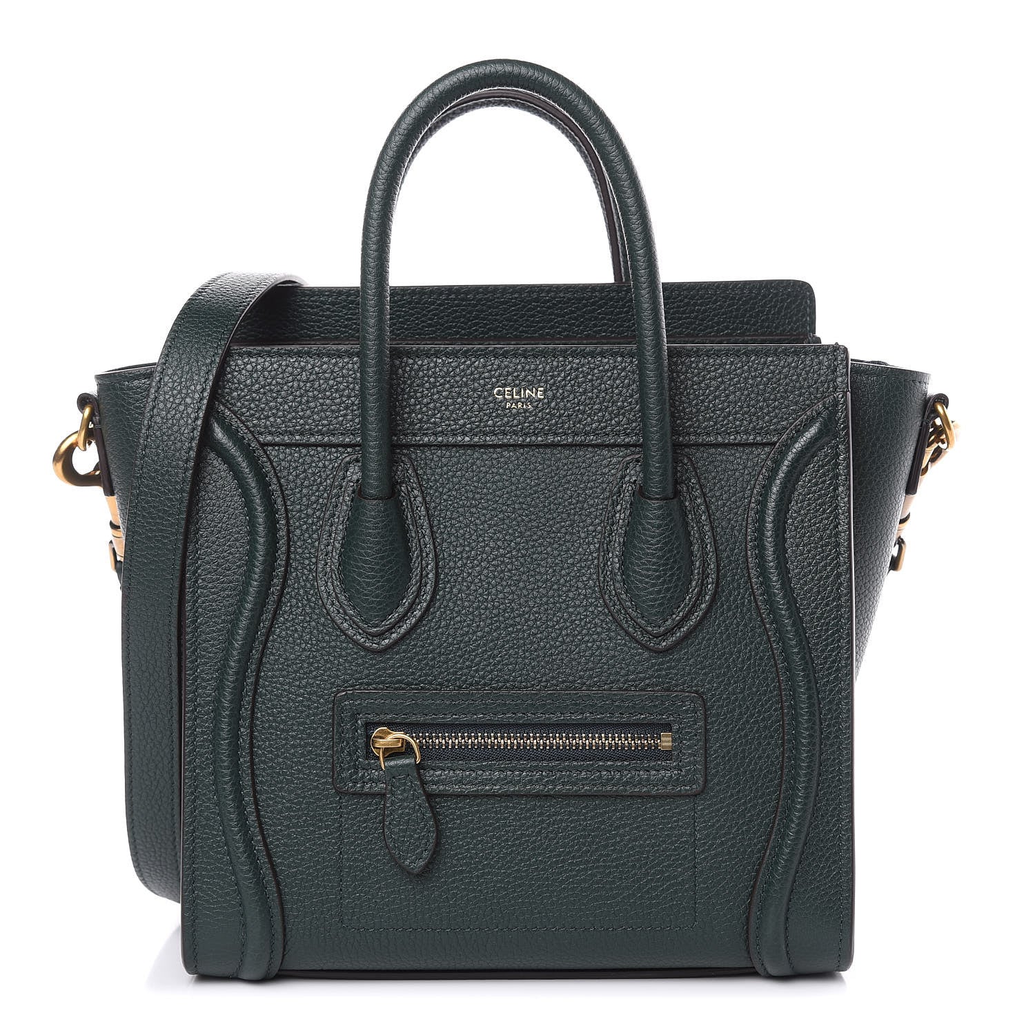 Celine Drummed Calfskin Nano Luggage Amazone 1 of 10