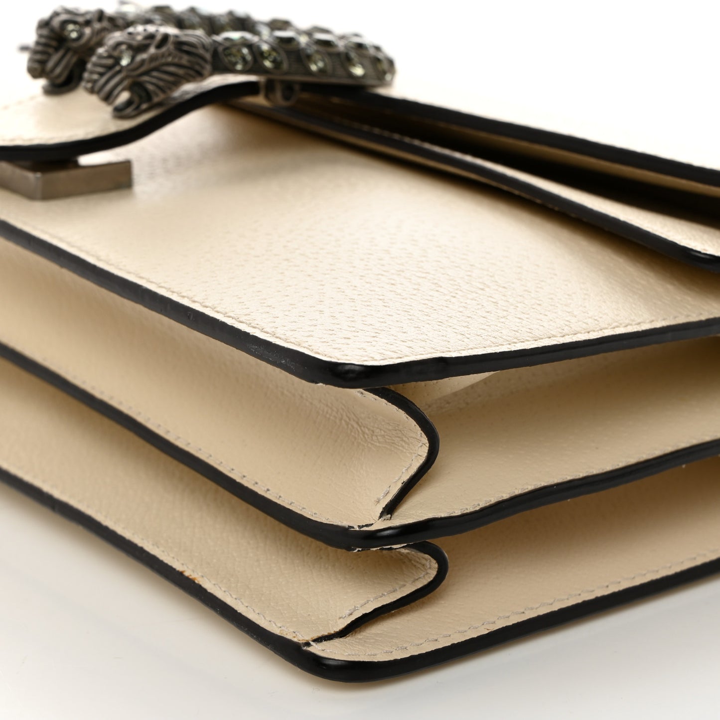 Textured Calfskin Crystal Small Dionysus Shoulder Bag Mystic White