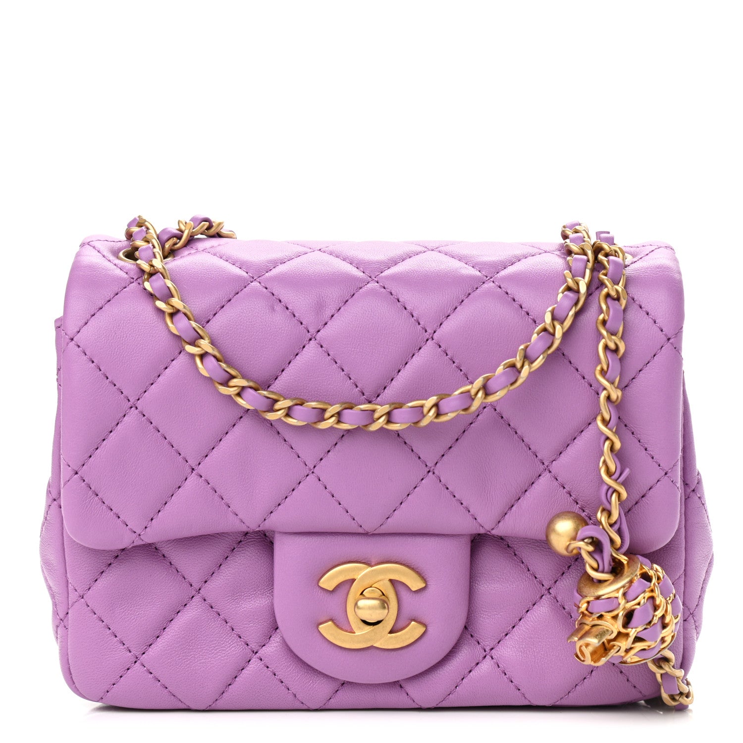 Chanel Lambskin Quilted Mini Pearl Crush Flap Purple 1 of 11