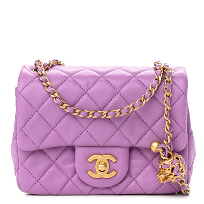 Chanel Lambskin Quilted Mini Pearl Crush Flap Purple 1 of 11