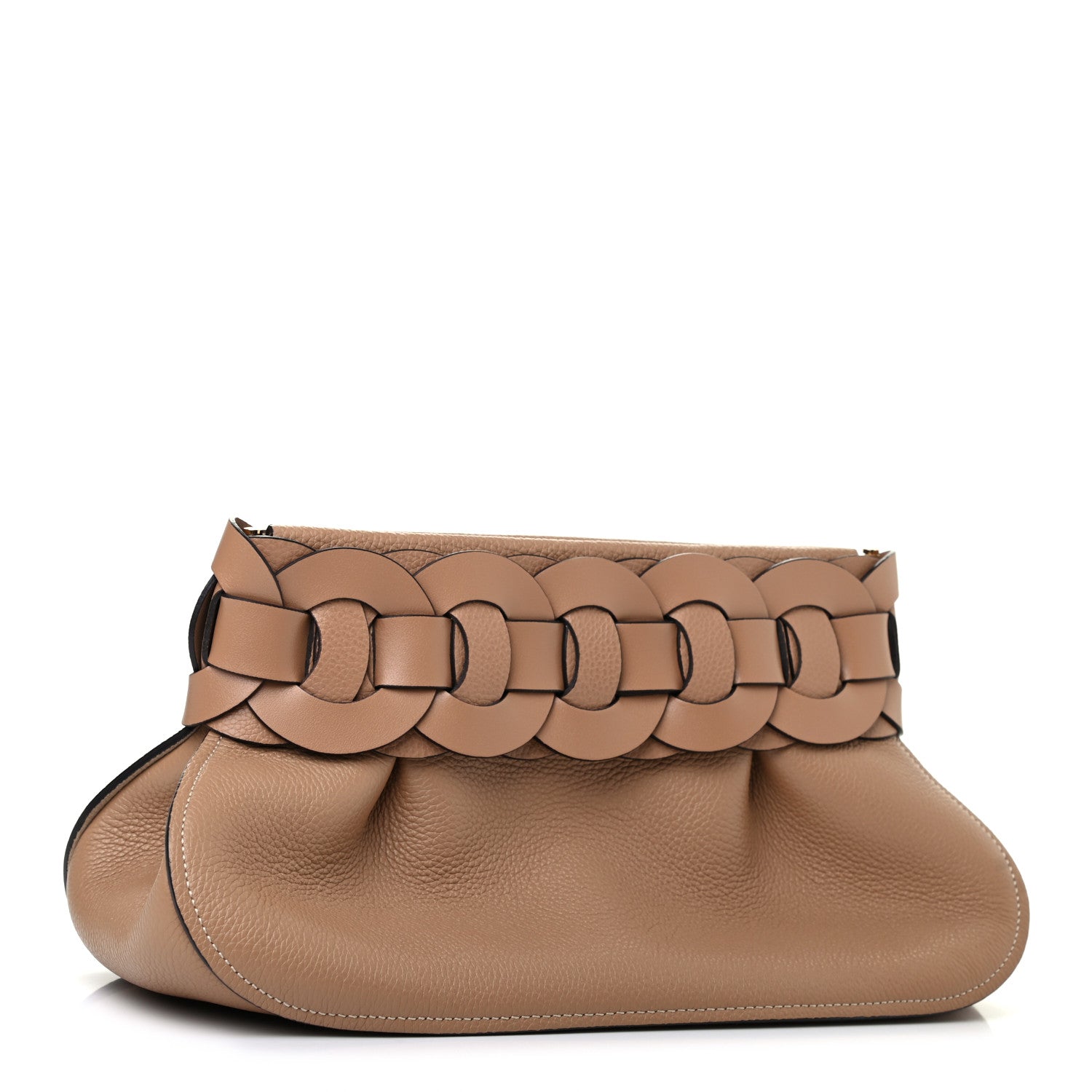 Chloe Grained Calfskin Darryl Clutch Cement Brown 3 of 7