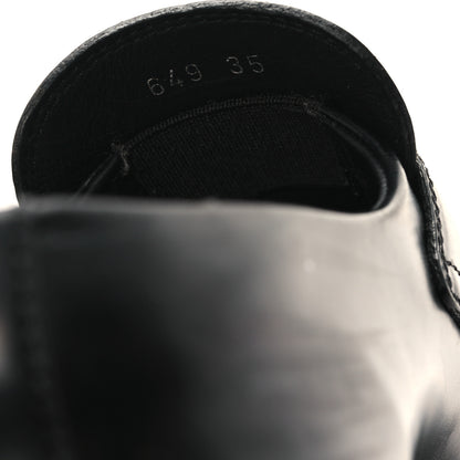 Prada Spazzolato Rois Metal Triangle Logo Monolith 55mm Loafers 35 Black 9 of 9