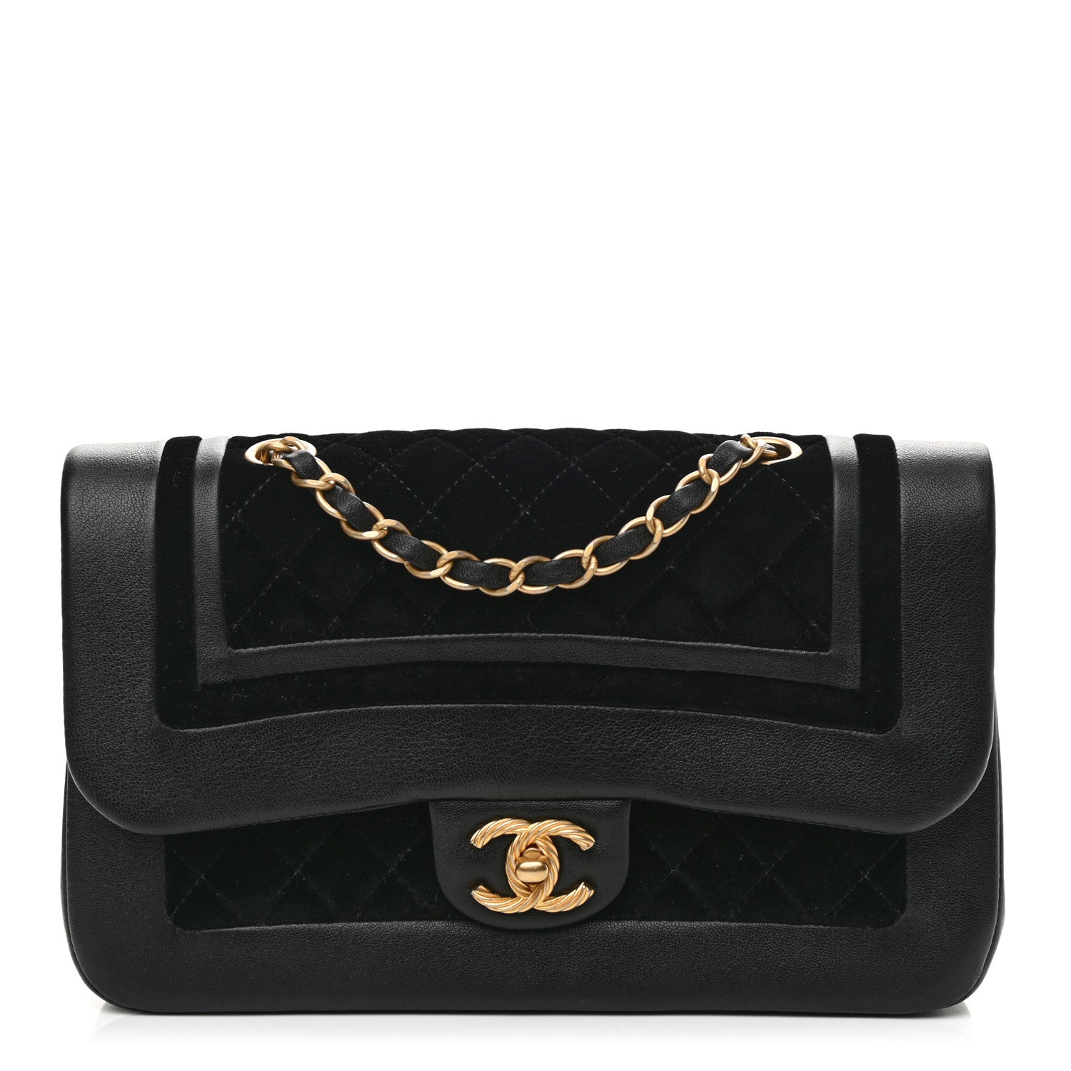 Chanel Metallic Lambskin Velvet Quilted Medium Flap Black 1 of 11