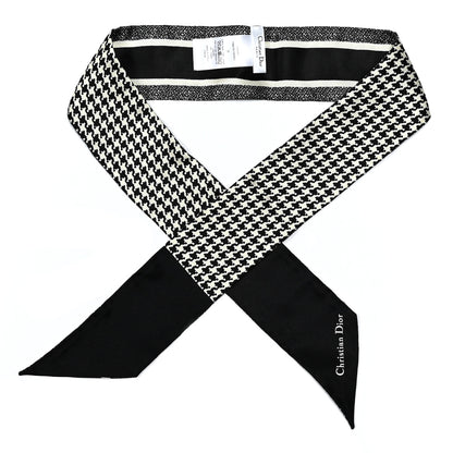 Christian Dior Silk 30 Montaigne Mitzah Scarf Black White 1 of 3