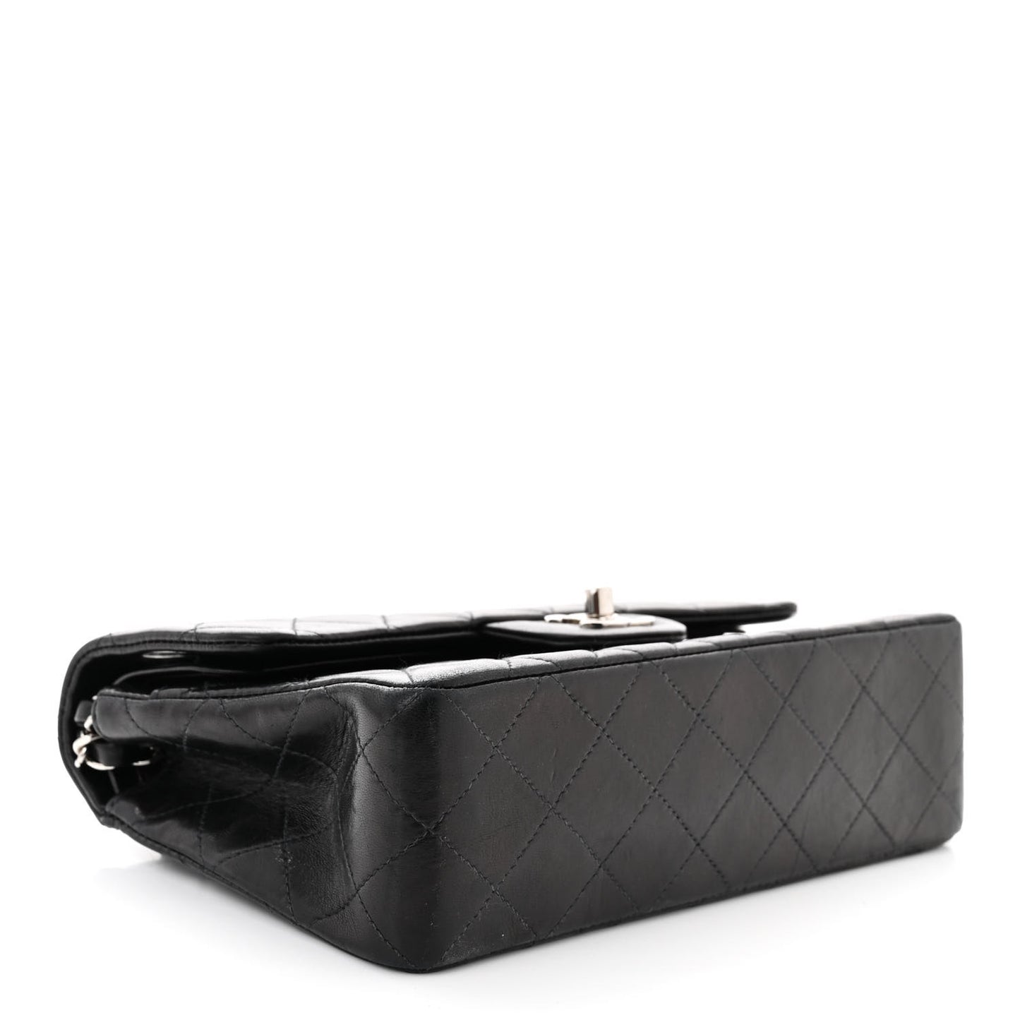 Lambskin Quilted Small Double Flap Black