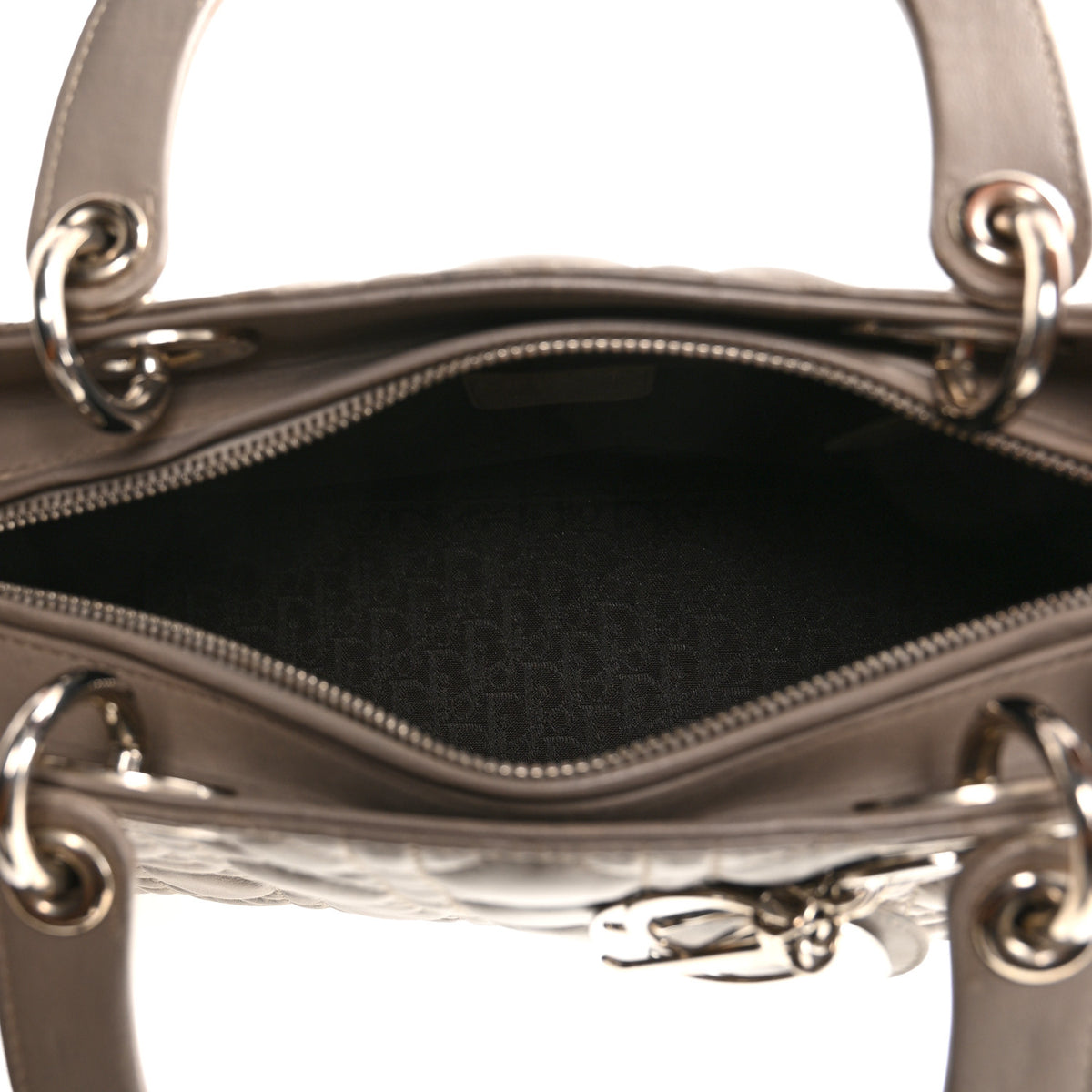 Christian Dior Lambskin Cannage Medium Lady Dior Grey 5 of 10
