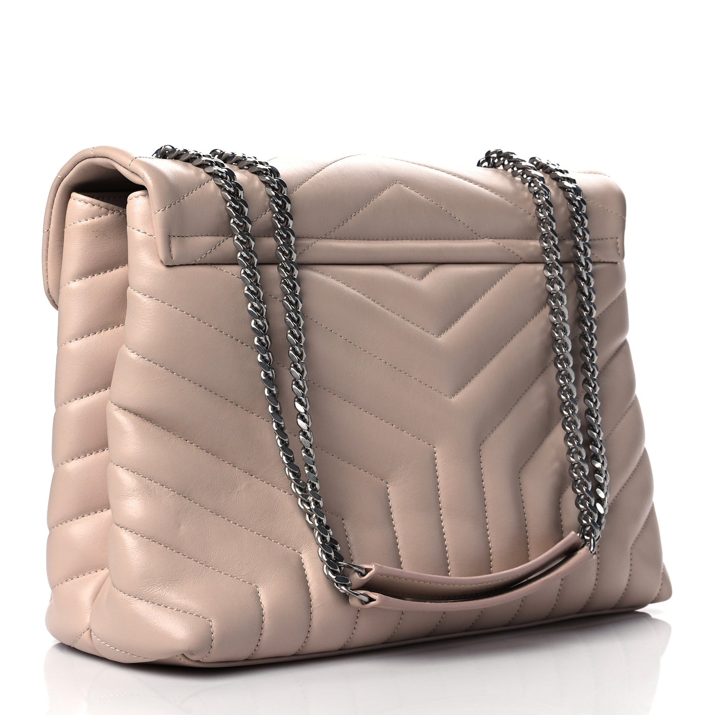 Calfskin Y Quilted Monogram Medium Loulou Chain Satchel Rose Antic