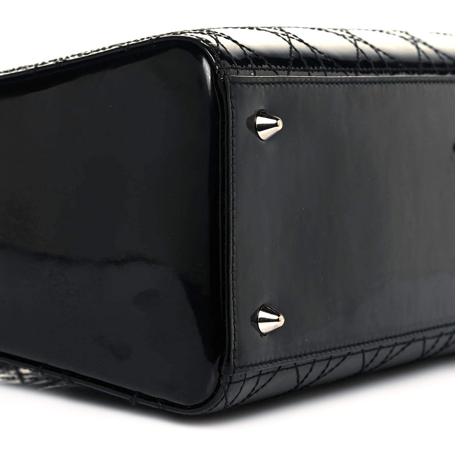 Christian Dior Patent Cannage Stitched Medium Lady Dior Black 9 of 13