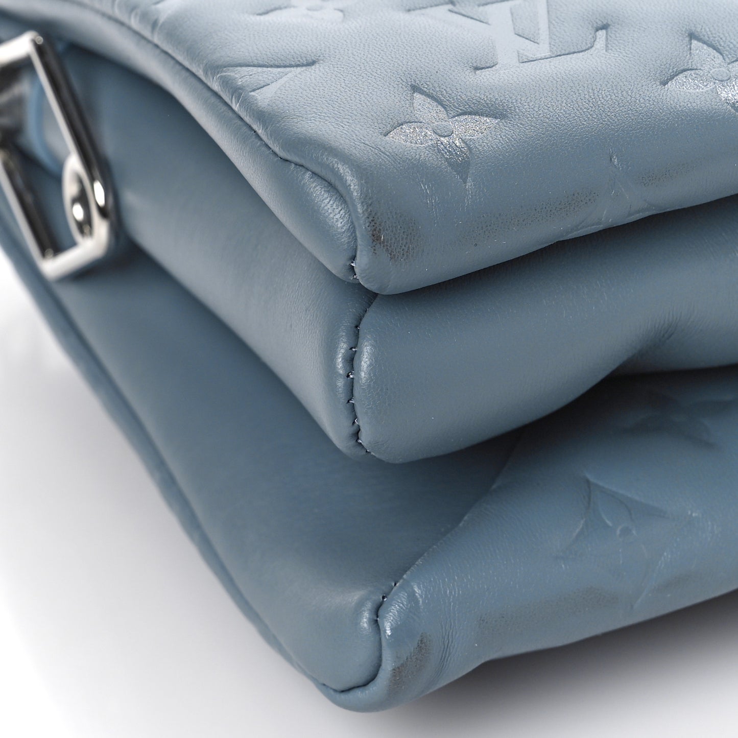Lambskin Embossed Monogram Coussin PM Blue Glacier
