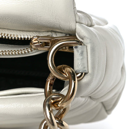 Prada Nappa Re-Nylon Triangle Quilted Patchwork System Flap Shoulder Bag White 6 of 14