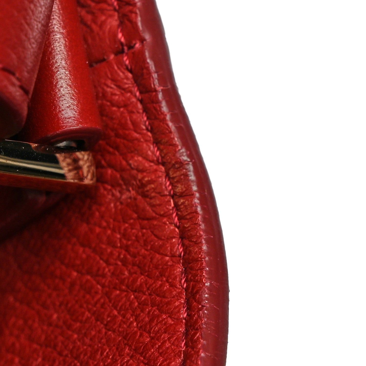 Delvaux Grained Calfskin Le Pin Tote Red 15 of 16