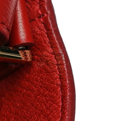 Delvaux Grained Calfskin Le Pin Tote Red 15 of 16