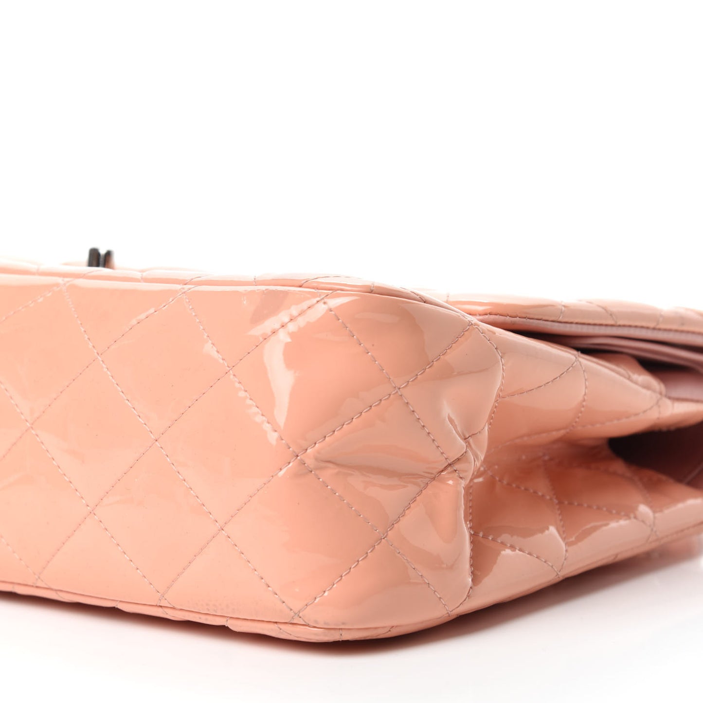 Patent Quilted Jumbo Double Flap Pink