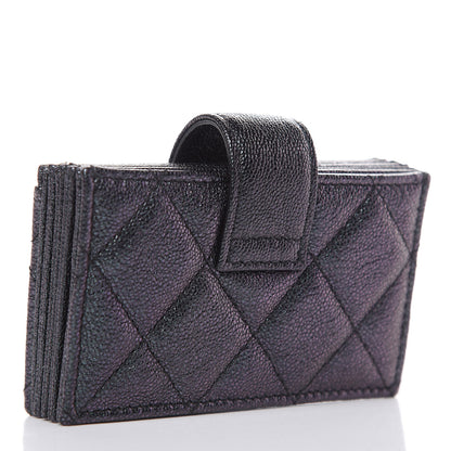 Chanel Iridescent Caviar Quilted Gusseted Card Holder Black 3 of 9