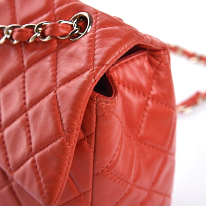 Chanel Lambskin Quilted XL Maxi Single Flap Red 8 of 13
