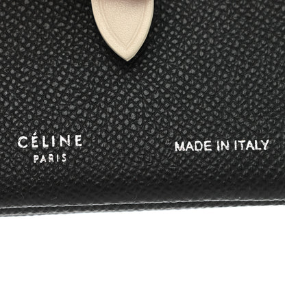 Celine Grained Shiny Calfskin Accordion Card Holder Black Chalk 7 of 7
