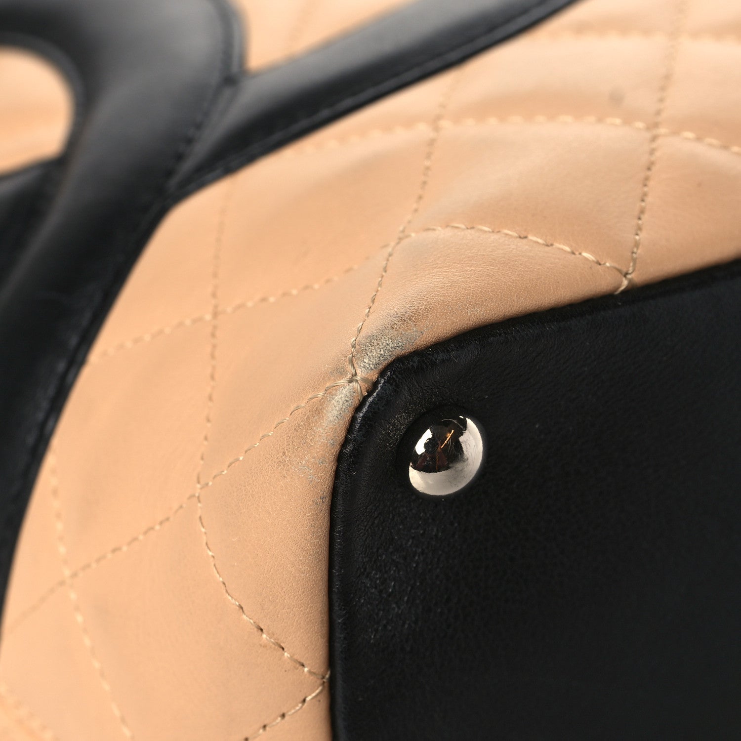 Chanel Calfskin Quilted Medium Cambon Tote Beige Black 8 of 10