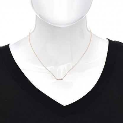 Tiffany 18K Rose Gold Diamond Fleur de Lis Key Bar Pendant Necklace 2 of 4