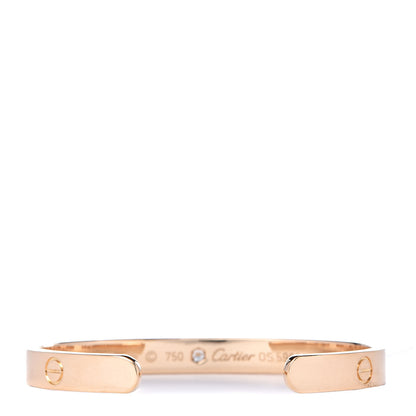 Cartier 18K Yellow Gold 1 Diamond LOVE Cuff Bracelet 16 3 of 4