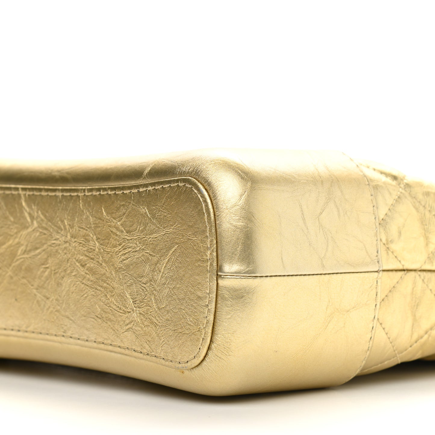 Metallic Lambskin Calfskin Quilted Medium Gabrielle Hobo Gold