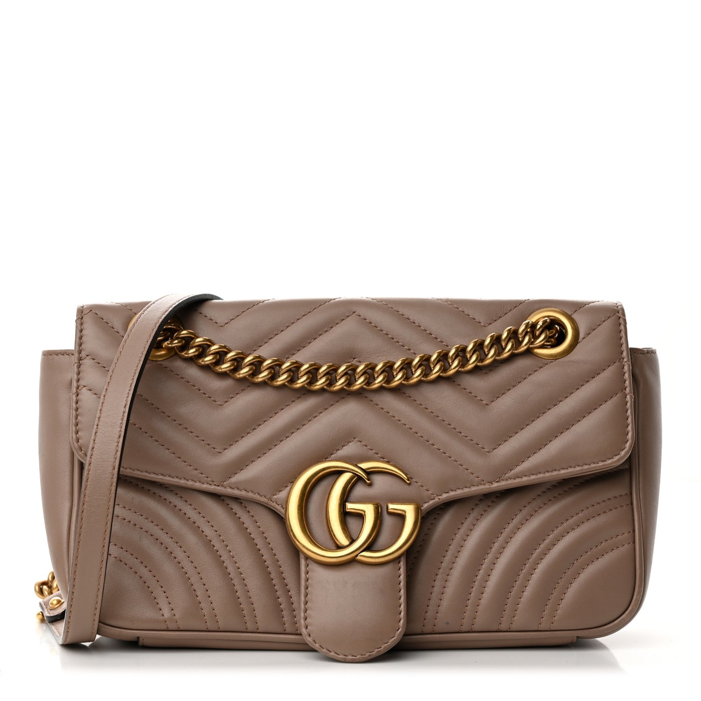 Calfskin Matelasse Small GG Marmont Shoulder Bag Porcelain Rose