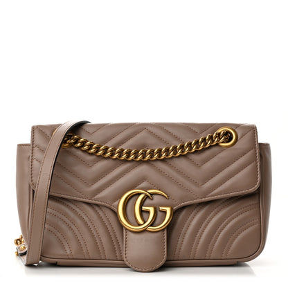 Gucci Calfskin Matelasse Small GG Marmont Shoulder Bag Porcelain Rose 1 of 13