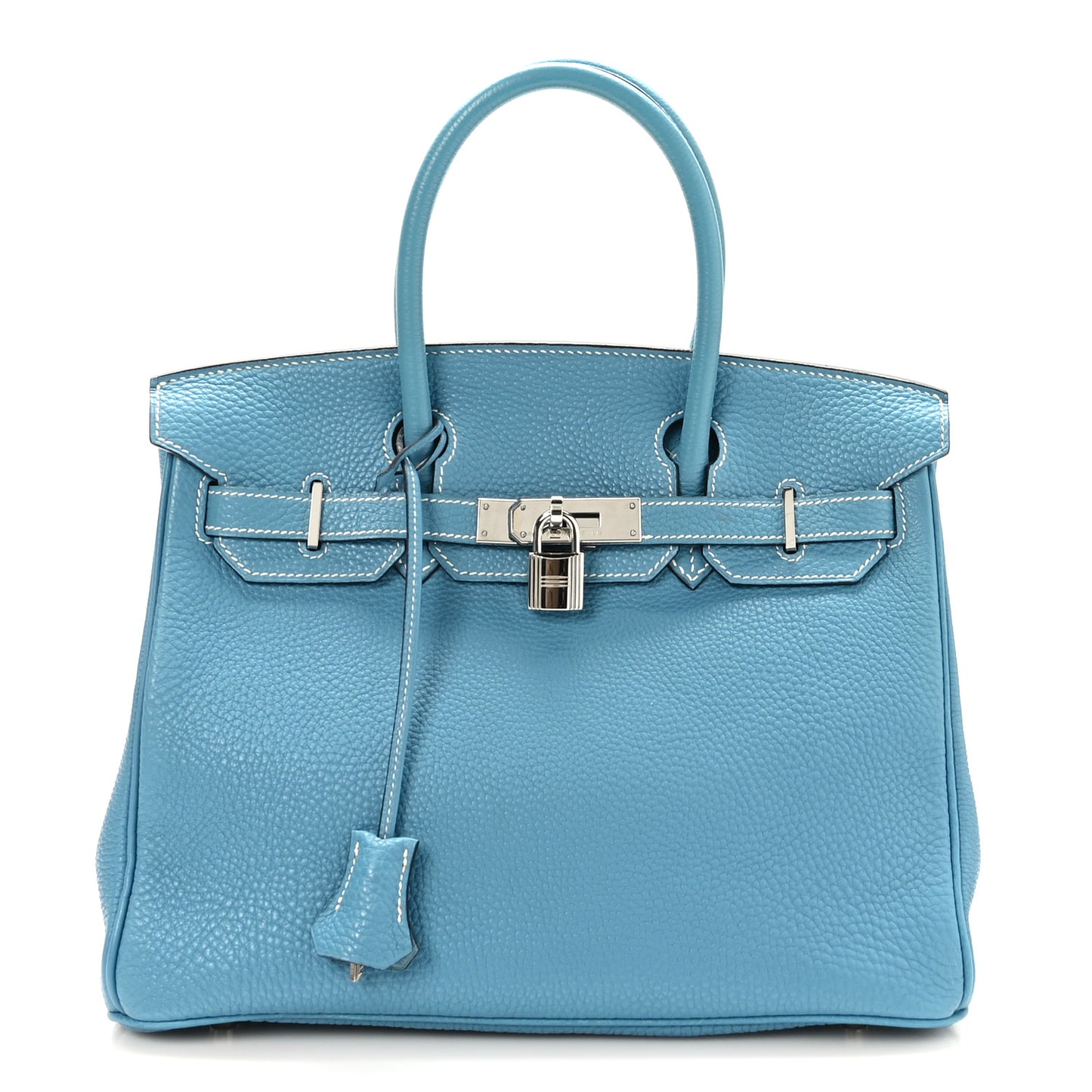 Taurillon Clemence Birkin 30 Blue Jean