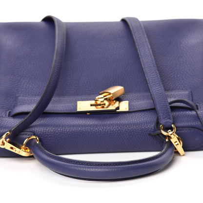 Hermes Taurillon Clemence Kelly Retourne 28 Bleu Encre 15 of 41