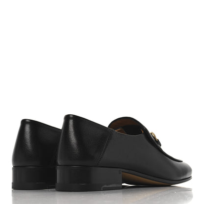 Gucci Goatskin Womens Horsebit Mid-Heel Loafers 37 Black 5 of 10