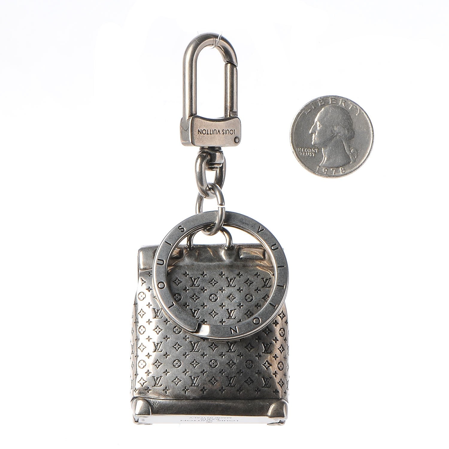 Louis Vuitton Steamer Bag Charm Key Holder Silver 2 of 7
