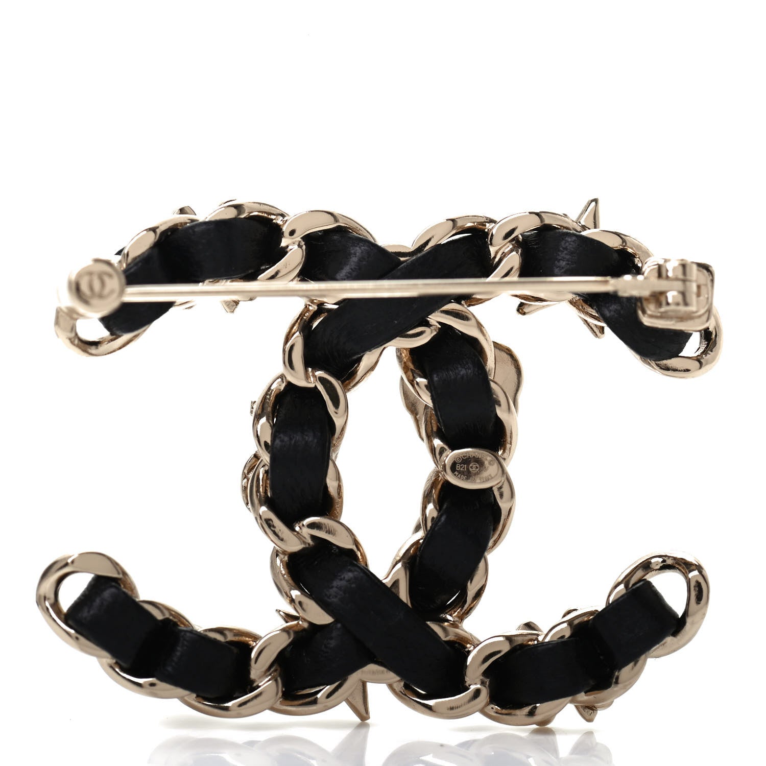 Chanel Lambskin Pearl Strass Sergeant Chanel Brooch Gold 3 of 4