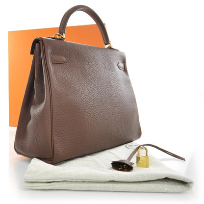 Hermes Taurillon Clemence Kelly 32 Havane 3 of 9