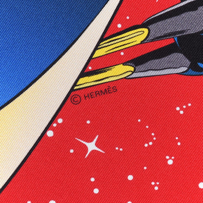 Hermes Silk Space Derby Scarf 90 Rouge Vert Multicolor 7 of 9