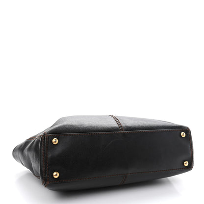 Chanel Calfskin Wood Chain Tote Black 4 of 13