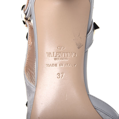 Valentino Garavani Suede Nappa Rockstud Half D'Orsay Slingback 50mm Pumps 37 Pastel Grey 6 of 17