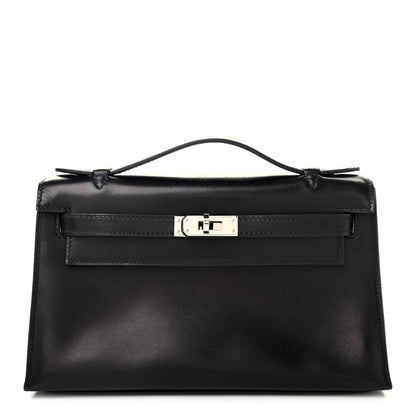 Hermes Swift Kelly Pochette Clutch Black 1 of 8