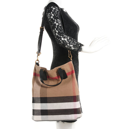 Burberry Canvas Mega Check Medium Tottenham Brit Tote Black 2 of 8