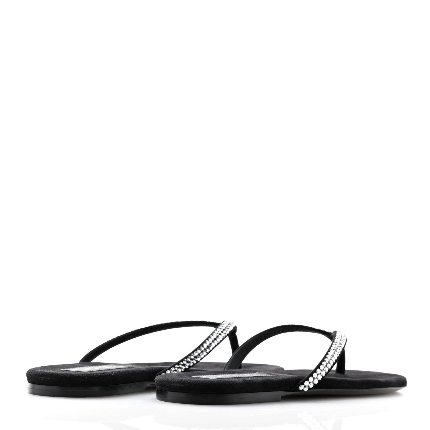 Chanel Suede Kidskin Strass CC Thong Sandals 39 Black 5 of 11