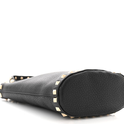 Valentino Garavani Pebbled Calfskin Rockstud Bucket Bag Black 8 of 10