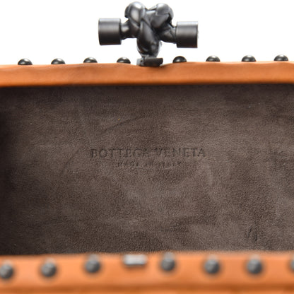 Bottega Veneta Waxy Nappa Intrecciato Knot Studded Clutch Topaz 6 of 10