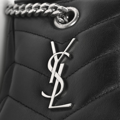 Saint Laurent Calfskin Y Quilted Monogram Small Loulou Bowling Bag Black 7 of 9