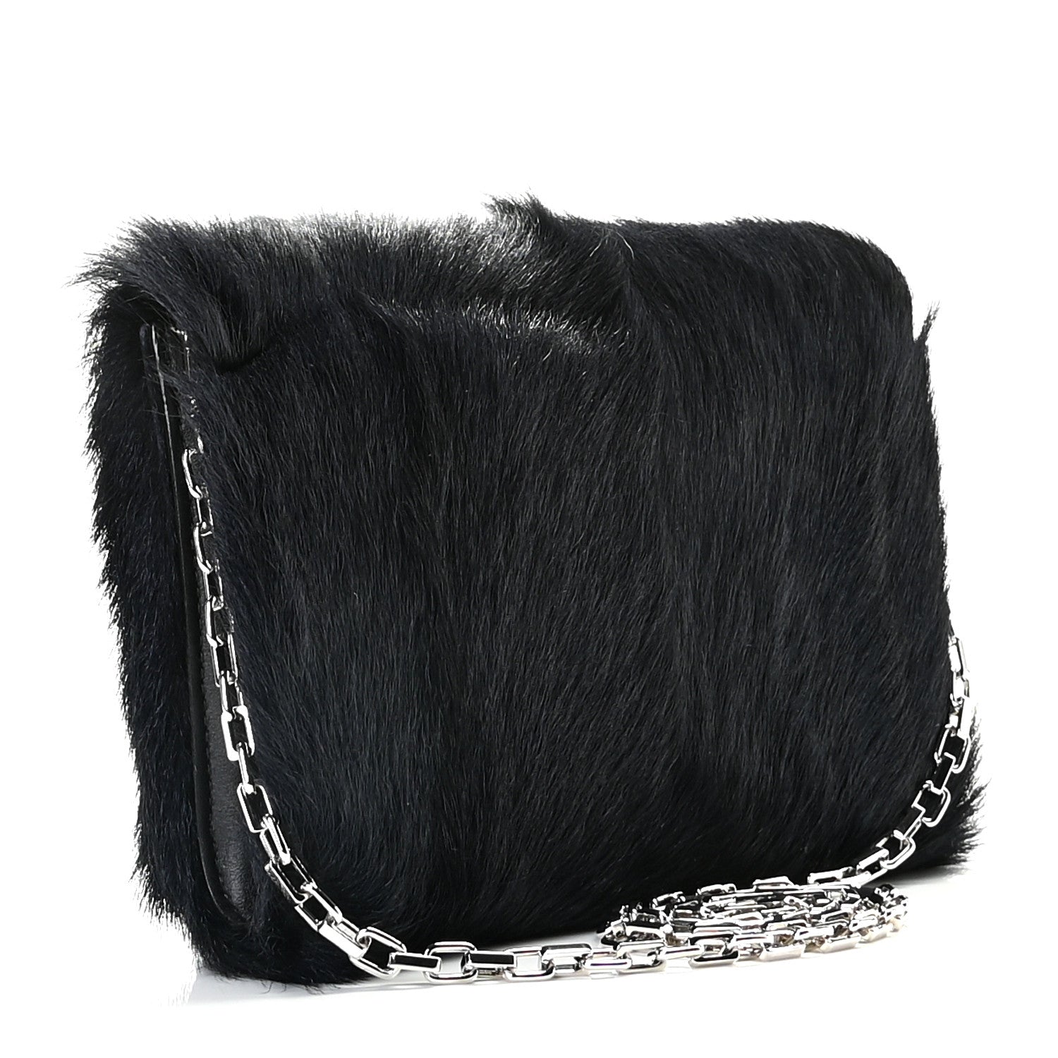 Jimmy Choo Faux Mink Varenne Chain Clutch Navy 2 of 8